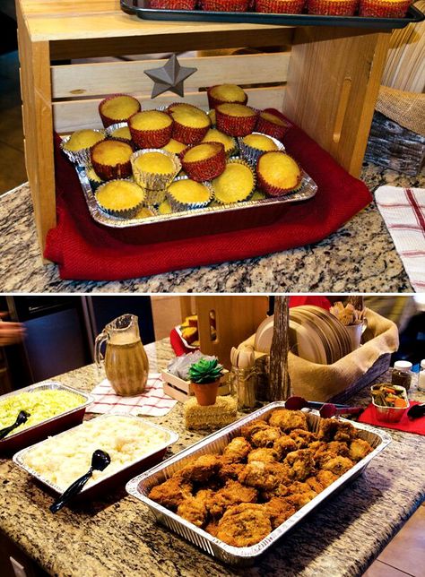 Food Ideas for western theme party Adult Western Party, Western Party Foods, Camping Party Foods, Cowboy Food, Cowboy Cakes, Cowboy Theme Party, Wild West Party, Western Birthday Party, Rodeo Party