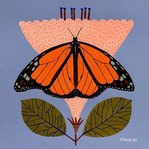 I saw the most beautiful Monarch butterfly yesterday, so I was inspired to paint one. #taralilly #taralillystudio #lillarogersstudio @lillarogers @reinesloan Monarch Butterfly Design, Tara Lilly, Paint Monarch Butterfly, Halloween Brunch, Abstract Monarch Butterfly, Illustrated Animals, Vintage Monarch Butterfly, Vintage Monarch Butterfly Illustration, Butterfly Patterns