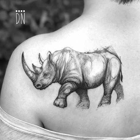 Rhino Tattoo Design, Bug Tattoo Design, Japanese Forearm Tattoo, Nature Sketching, Female Lion Tattoo, Rhino Tattoo, Rhino Art, Tattoo Son, African Tattoo