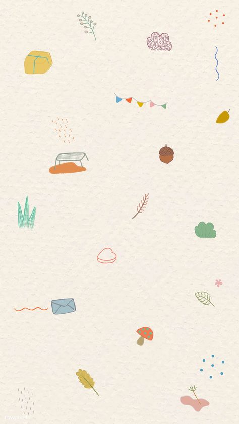 Cute autumn doodle patterned mobile screen wallpaper | premium image by rawpixel.com / marinemynt Baby Pattern Illustration, Mobile Screen Wallpaper, Crayon Doodles, Autumn Doodles, Pastel Background Wallpapers, Doodle Background, Wallpaper Estetika, Wallpaper Images Hd, Cute Mobile Wallpapers