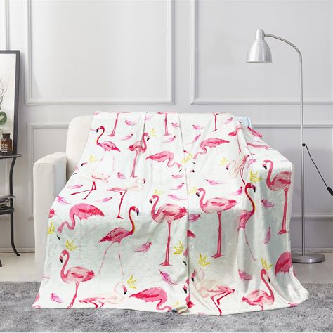 PRICES MAY VARY. Flamingo Blanket: Print with cute flamingo against a white backdrop. Pretty blanket to add brightness and life to your home. Whether you are preparing birthday, Christmas, Halloween, New Year, Valentine's Day gifts for family or friends, or for yourself, this is a great choice. This new and unique throw blanket is sure to surprise you. Soft and Fuzzy Fabric: flamingo blanket is made of microfiber polyester. soft to touch, lightweight and easy to store/carry on. Size: 50"x60", th Through Blanket, Flamingo Blanket, Flamingo Fashion, Beautiful Flamingo, Flamingo Gifts, Flamingo Decor, Flamingo Art, Flamingo Party, Fluffy Blanket