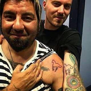 "Chino Moreno did a White Pony tattoo" @revistarocket White Pony Tattoo, Deftones Tattoo, Pony Tattoo, Mystical Tattoos, Around The Fur, Stylist Tattoos, Sleeves Ideas, New Tattoo