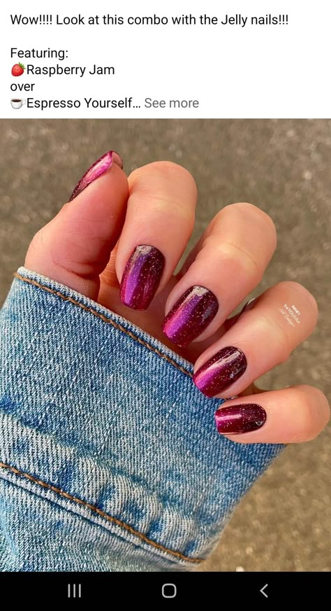 Color Street Blue Raspberry Combo, Color Street Mixed Mani 2024, Nails Raspberry, Color Street Salted Plum, Color Street Raspberry Remix Combo, Aberdeen Aubergine Color Street Combo, Color Street Bordeaux Glitz Combo, Color Street Nails Combos, Hands Nails