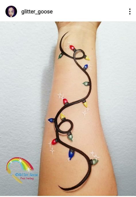 Christmas Tatoos Ideas, Christmas Light Tattoo, Christmas Tattoos For Women, Christmas Lights Tattoo, Year Tattoos, Holiday Tattoos, Christmas Tattoos, Winter Tattoo, Light Tattoo