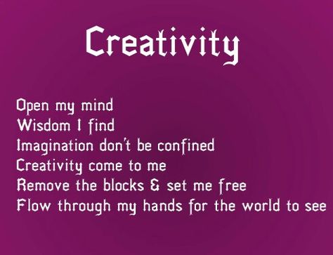 Spell For Creative Inspiration, Confidence Spell Chant, Spell For Creativity, Spells For Creativity, Manifestation Chant, Creativity Spells, Fame Spell, Creativity Spell, Spell Chants