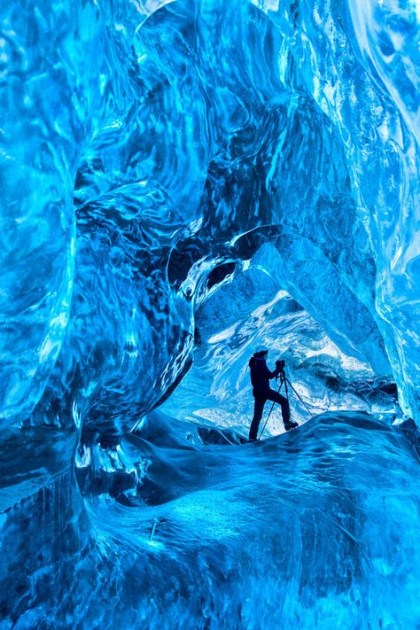 Ice Cave Iceland, Iceland Photography, Ice Cave, Natural Phenomena, Iceland, Disney Characters, Water, Photography, Travel