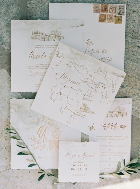 Greek Wedding Theme, Music Essentials, White And Gold Wedding, Affordable Wedding Invitations, Santorini Wedding, Wedding Map, Greece Wedding, Greek Wedding, Destination Wedding Invitations