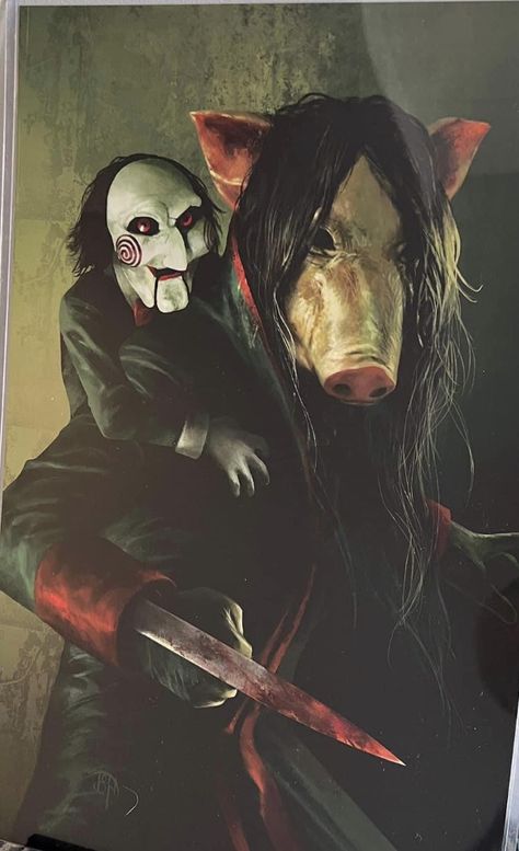 Jigsaw Movie Aesthetic, Saw Horror Art, John Kramer Jigsaw, John Kramer Saw, The Pig Dbd, Saw Tattoo Jigsaw, Saw Movie Jigsaw Art, Saw Wallpaper, Jigsaw Tattoo