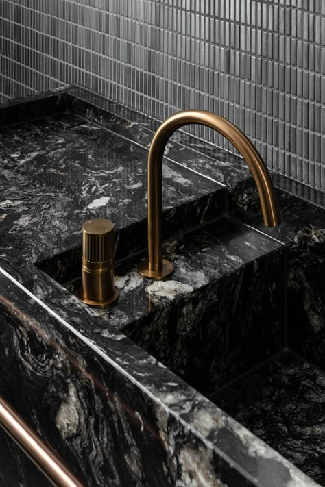 Concrete Render, Black Marble Sink, Japanese Tiles, Titanium Granite, Napoli Pizza, Decorate House, Japanese Tile, Bath Inspiration, Marble Sink