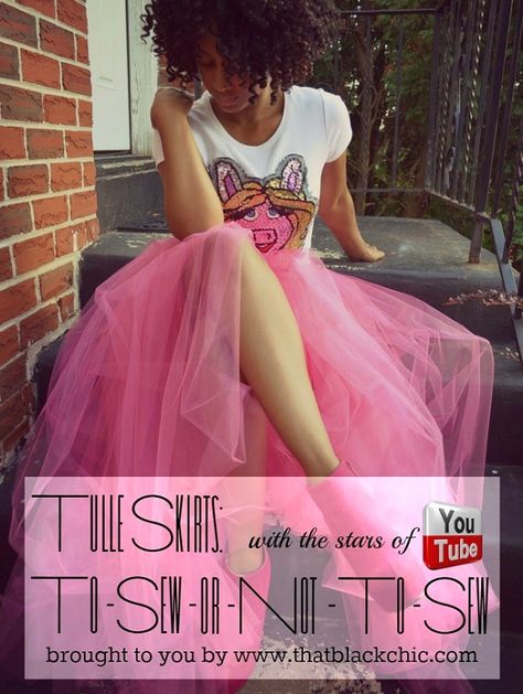 Tulle Skirt: To-Sew-Or-Not-To-Sew? | That Black Chic How To Tulle Skirt, Full Length Tulle Skirt Diy, Diy High Low Tulle Skirt, Diy Long Tulle Skirt, Making A Tutu, Tulle Dress Diy, Tutu Diy, Make A Tutu, Unicorn Garden