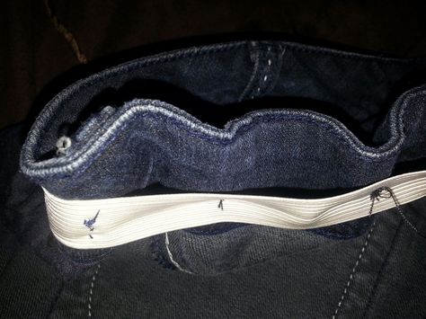 Quick And Easy Way To Tighten Pants Waist - for non sewers Make Waist Smaller, Small Waist, Hair Tie, Hair Ties, Embroidery Stitches, How To Use, Leggings, Embroidery, Pants