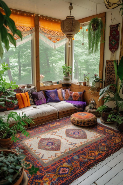 40 Colorful Boho Living Room Designs for Vibrant Spaces Colorful Boho Living Room, Moroccan Rug Living Room, Dark Boho Living Room, Moody Bedroom Ideas, Living Room Design Boho, Boho Apartment, Witchy House, Boho Living Room Ideas, Living Room Styles