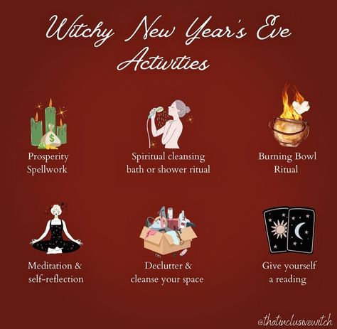 New Year Magic Rituals, New Years Cleanse Ritual, Pagan New Years Eve Traditions, New Years Spiritual Rituals, Spells For The New Year, New Year Rituals Ideas, New Years Rituals Witch, Witchy New Years Eve Rituals, New Year’s Eve Rituals