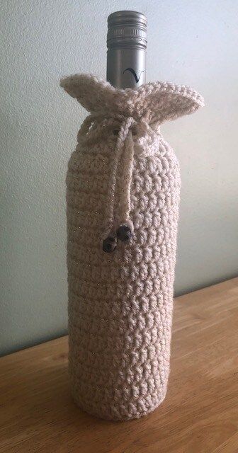 Crochet Wine Cozy - Easy Skill Level Pattern Crochet Wine Cozy, Wine Cozy Crochet Pattern, Wine Sleeve, Wine Bottle Covers, Cozy Crochet Patterns, Beading Needles, Bottle Cover, Needle Art, Crochet Bag Pattern