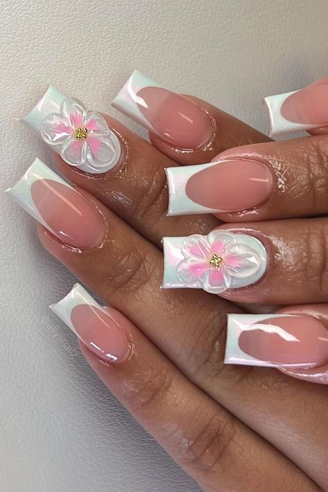 Girly Acrylic, Girly Acrylic Nails, Acrylic Nails Designs, Unique Acrylic Nails, Short Acrylic Nails Designs, White Nail, Short Acrylic, Pretty Acrylic Nails, Short Acrylic Nails