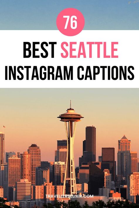 Best Seattle Instagram captions & quotes Seattle Quotes, Seattle Instagram, Captions Sunset, Instagram Captions Cute, Visiting Seattle, Travel Instagram Captions, Puns Quotes, Instagram Post Captions, Short Captions