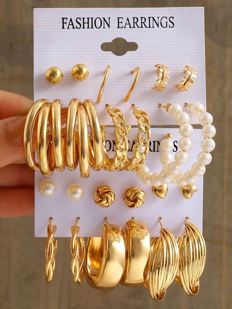 Jewellery Essentials, Shein Accessories, Icon Jewelry, Pearl Earring Set, Dating Gifts, Embellished Fashion, Heart Decor, Earring Sets, Faux Pearl Earrings