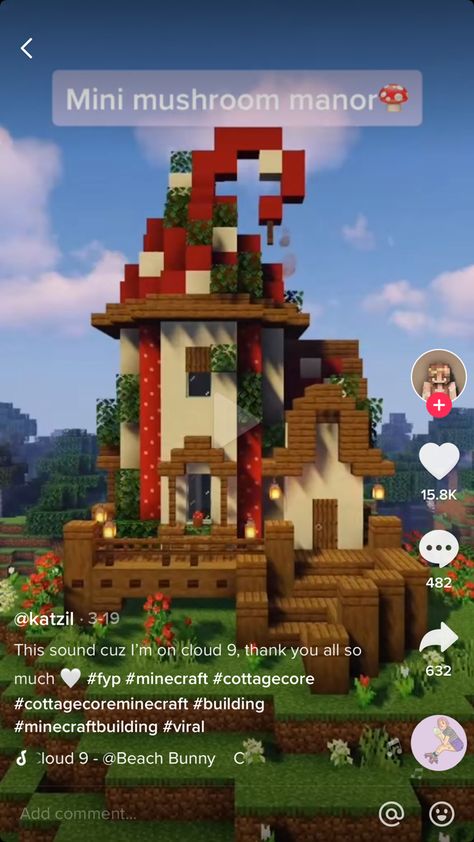 Mincraft Idea Mushroom Houses, Minecraft Brown Mushroom, Minecraft Mushroom Mansion, Minecraft Christmas Tree Tutorial, Minecraft Mushroom Tower, Minecraft Gnome, Mushroom Village Minecraft, Minecraft Mushroom Village, Minecraft Mushroom Builds