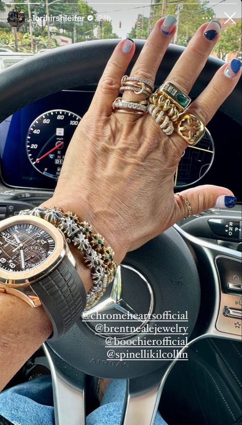 Lori Hirshleifer Jewelry, Gold Chrome Hearts, Maximalist Rings, Lori Hirshleifer, Chrome Hearts Jewelry, Arm Candies, Chrome Hearts Ring, Hearts Jewelry, Jewelry Stack