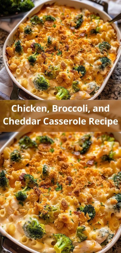 Enjoy a tasty Chicken, Broccoli, and Cheddar Casserole with this simple recipe. Perfect for any meal! Broccoli Cheddar And Chicken Noodle Casserole, Brocoli Casserole Recipes Chicken, White Spot Chicken Broccoli Cheese, Chicken Abd Broccoli, Rotisserie Chicken Broccoli Recipes, Broccoli Cheddar Bake, Chicken Cheddar Broccoli Casserole, Broccoli Chicken Casserole Recipes, Chicken Recipes With Broccoli