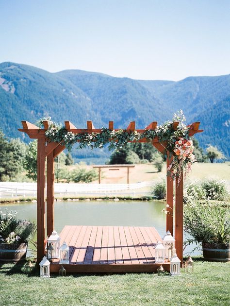 Outdoor Wedding Pergola Ideas, Greenery On Pergola, Pergola Floral Decor, Pergola For Wedding Ceremony, Decorating A Pergola For A Wedding, Wedding Pergola Decorations Outdoor, Wedding Arbor With Lanterns, Decorated Pergola For Wedding, Decorated Gazebo For Wedding