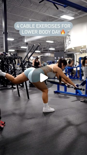 Kazzandra Fetters on Instagram: "4 cable exercises for lower body day🦵🏽🔥 

Perfect for your next crowded gym sesh! Try these if you’re up for a challenge!

1) Single-leg deadlift: great variation to work on balance + stability while isolating your glutes/hamstrings

2) Cable kickback: avoid arching your lower back

3) Split squats: keep your torso upright & push through your front heel

4) Squats: these work great for targeting your quads

If your MAIN goal is to build your lower body while sculpting an hourglass shape, comment “GROWTH” & I’ll dm you my glute building strategy🍑

Outfit: @nvgtn dropping 3/9! Code KZ✨" Cable Exercises, Glute Building, Split Squats, Cable Workout, Single Leg Deadlift, Split Squat, Hourglass Shape, Day Work, Lower Body