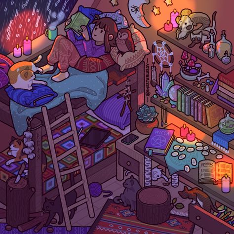 Bedroom Drawings, Home Bedroom Ideas, Animes Aesthetic, Isometric Room, Witch Room, Character Drawings, Bedroom Drawing, Furniture Architecture, Isometric Art