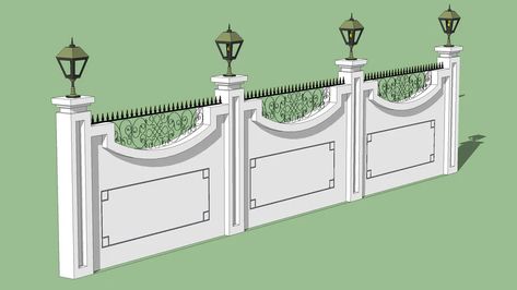 Boundry Wall Classic Design, Boundry Wall Design Latest, Simple Compound Wall Design, Compound Wall Gate Design, Boundry Wall, Pagar Modern, Boundary Wall Design, House Front Wall Design, Fence Wall Design