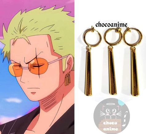 Zoro Piercing, One Piece Earrings, Zoro Earrings, One Piece Merch, Ear Piercing Ideas, Ace One Piece, Pant Chains, Diy Easter Gifts, Best Friend Challenges