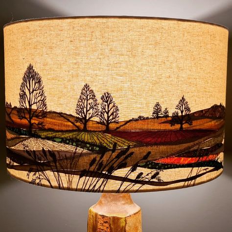 Lara Sparks (@lara_sparks_embroidery) • Instagram photos and videos How To Embroider A Lampshade, Lampshade Embroidery, Xiao Lantern, Embroidery Lampshade, Lamp Embroidery, Embroidered Lampshade, Lampshade Art, Lamp Shade Crafts, Diy Crafts To Do At Home