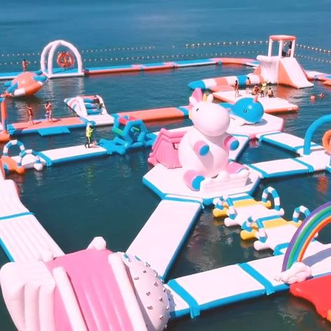 Inflatable Unicorn Island | Philippines [Video] | Cool pool floats, Cute pool floats, Creative kids rooms Unicorn Island, Cool Pool Floats, Fest Temaer, Pool Floaties, Inflatable Water Park, Fun Places To Go, Pool Floats, Vacation Places, Beautiful Places To Travel