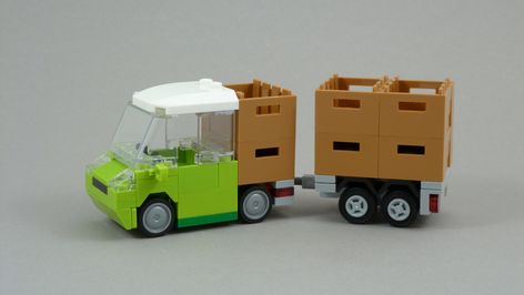 Worker & Trailer | Van transporter platform based on chassis… | Flickr Lego Van, Lego 5, Lego Modular, Lego Cars, Lego Design, Big Rigs, Lego Technic, The Album, Model Trains