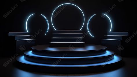 realistically lit 3d stage featuring round steps for showcasing products Circular Stage Design, Round Stage Design, Circle Stage Design, Products Background, 80's Aesthetic, Fashion Stage, Adult Playground, Ppt Background, Stage Background