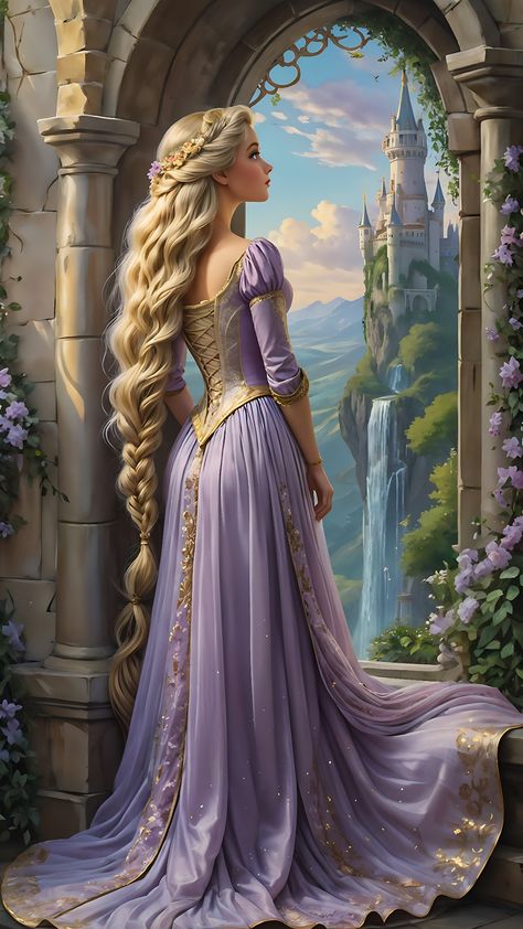 Rapunzel Disney Movie Art, Anime Long Hair, Disney Character Art, Disney Princess Rapunzel, Disney Princess Artwork, Black Owl, Rapunzel Hair, Princess Wallpaper, Princess Rapunzel