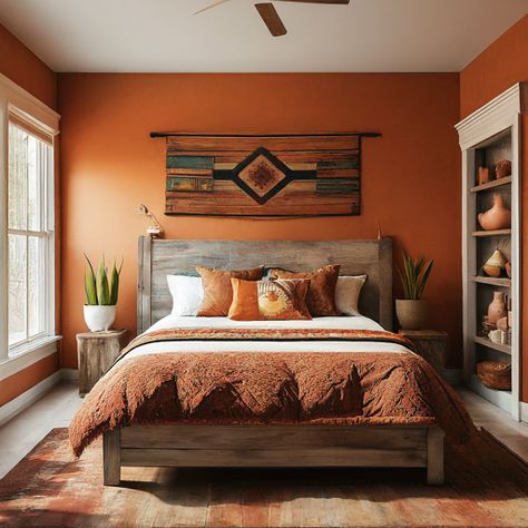 Southwest Room Ideas, Southwest Bedroom Ideas Santa Fe, Santa Fe Style Homes Interiors, Southwest Bedroom Ideas, South Western Bedroom, Southwest Style Bedroom, Southwestern Bedroom Ideas, Modern Southwest Living Room, Santa Fe Bedroom