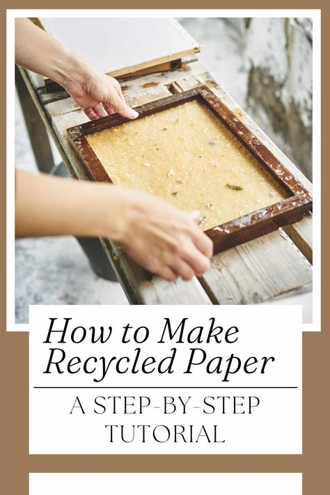 Recycling paper is a great way to reduce waste and create something beautiful at the same time. In this video tutorial, we'll show you how to make recycled paper from start to finish, including how to create your own DIY mold and deckle. Let's dive in and learn this sustainable and rewarding craft. Step 1: Collect and Prep Your Paper The first step in making recycled paper is to collect your paper. You can use any type of paper, including newspaper, printer paper, or construction paper... Paper Making Screen, Recycled Paper Notebook Diy, Diy Paper Press, Make Own Paper, How To Make Paper From Recycled Paper, Diy Making Paper, How To Make Recycled Paper, How To Make Your Own Paper, Paper Making Ideas