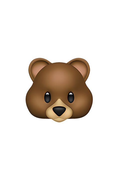 The emoji 🐻 depicts a brown bear facing forward with its head slightly tilted to the left. It has two round ears on top of its head, a black nose, and black eyes. The bear's body is round and fluffy, with four short legs and two small paws in front. The overall appearance of the emoji is cute and friendly. Bear Emoji, Emoji Copy, Apple Emojis, Free Emoji, Brown Apple, Emoji Stickers Iphone, Ios Emoji, Icon Emoji, Emoji Wallpaper Iphone