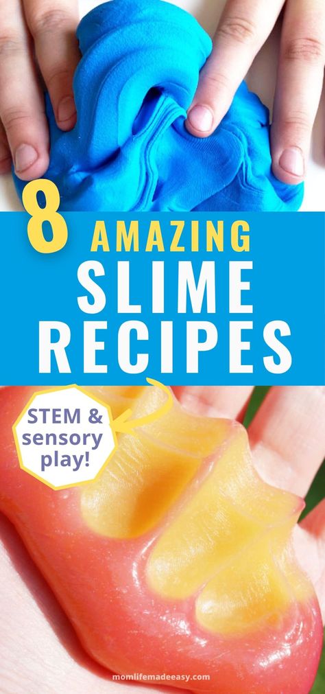 Slime Recipe Easy No Contact Solution, Slime Recipe No Contact Solution, No Mess Slime, Slime Without Contact Solution, Easy Slime Recipes For Kids, Cloud Slime Recipe, Easy Diy Slime, Slime No Borax, Make Slime For Kids