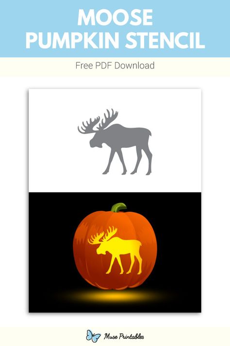 Free printable moose pumpkin stencil. Download it at https://museprintables.com/download/pumpkin-stencil/moose/ Moose Stencils Free Printable, Pumpkin Carving Stencils Templates, Printable Pumpkin Stencils, Pumpkin Stencils Free, Pumpkin Carving Stencils, Pumpkin Stencils, Halloween Pumpkin Carving Stencils, Carving Stencils, Easy Diy Halloween Decorations