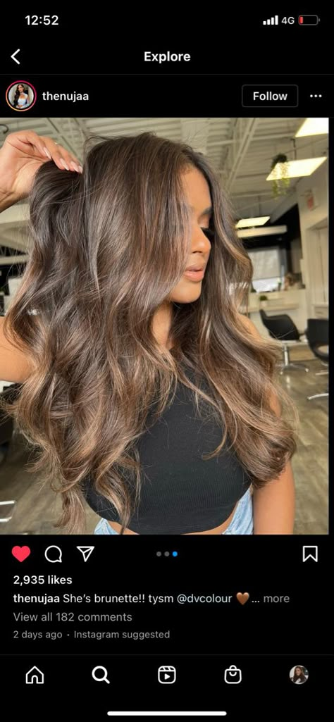 Honey Balayage On Dark Hair Curly, Chocolate Brown Hair With Honey Highlights, Beachy Brunette, Chocolate Brown Hair With Highlights, Darker Blonde, Balyage Long Hair, Diy Balayage, Hair Pale Skin, Hair Tricks