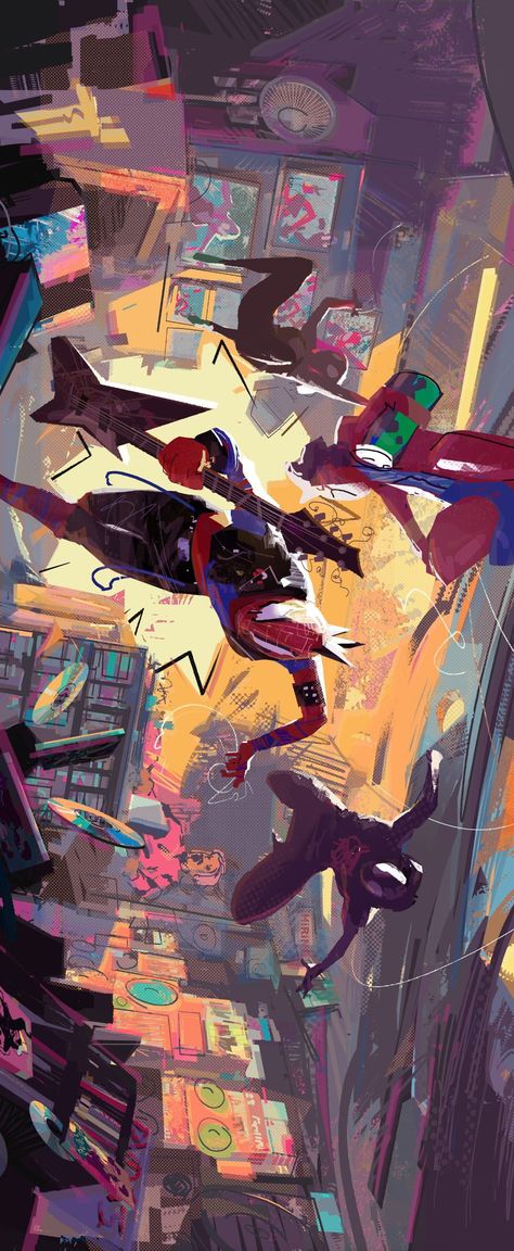 Spider Verse Art Wallpaper, Spiderverse Hobie Wallpaper, Spiderverse Wallpaper Spiderpunk, Hobie Brown Wallpaper Across The Spiderverse, Hobie Brown Spider Verse Wallpaper, Spider Man Atsv Wallpaper, Hobie Brown Lockscreen, Spider Punk Comic Panels, Spider Punk Across The Spider Verse Wallpaper