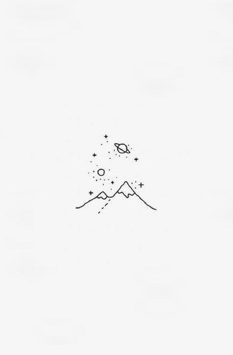 Milky Way Tattoo Design, Milky Way Drawing Simple, Minimal Space Tattoo, Milky Way Drawing, Milky Way Tattoo, Mountain Tattoos, Home Background, Brave Man, Cute Tattoo Ideas