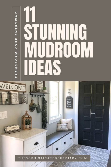 Transform your mudroom into a stylish and functional space with these 11 stunning ideas! From clever storage solutions to chic decor tips, make your mudroom a welcoming and organized entryway that you’ll love. Perfect for every home! Click to read more. Hallway Drop Zone Ideas, Drop Off Zone Entryway, Mud Room Storage Ideas, Shiplap Mudroom Entryway, Large Mudroom Ideas Entryway, Dark Mudroom, Shoe And Coat Storage Entryway, Entry Mudroom Ideas, Mudroom Shoe Storage Ideas