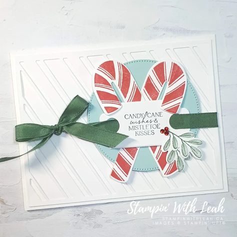 Sweet Candy Canes, Candy Cane Cards, Homemade Christmas Cards, Stampin Up Christmas Cards, Stampin Up Christmas, Sweet Christmas, Diy Christmas Cards, Christmas Banners, Christmas Cards To Make