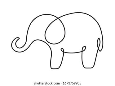 Ellie Art, Elephant Line Drawing, Elephant Doodle, Healing Logo, Circus Elephant, Elephant Drawing, Elephant Logo, Logo Art, Line Art Design