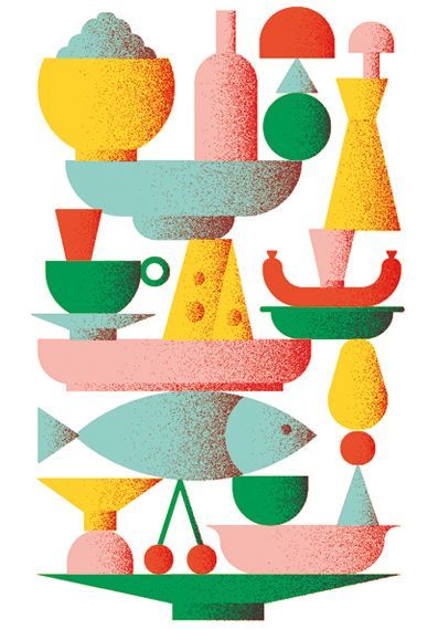 Giacomo Bagnara / http://giacomobagnara.tumblr.com Giacomo Bagnara, Illustration Design Graphique, Graphisches Design, Contemporary Illustration, Illustration Food, Art Et Illustration, Flat Illustration, Editorial Illustration, Food Illustrations