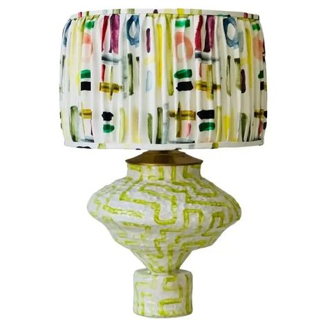 Contemporary Hand-Built Ceramic Lamps by Artists Abby Kasonik x Kiki Slaughter For Sale at 1stDibs Small House Furniture, Ceramic Lamps, Words On Canvas, Custom Shades, Table Lamp Base, Ceramic Studio, Purple Pattern, Ceramic Lamp, Contemporary Ceramics