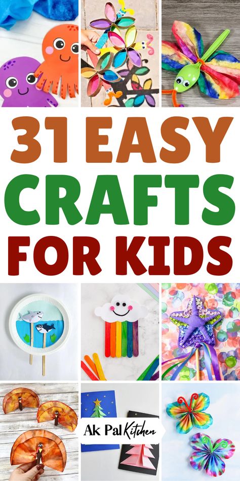 Looking for fun crafts for kids? Explore this collection of simple and creative craft projects for kids of all ages! From easy crafts for toddlers to educational crafts for kids, these craft ideas are great for keeping little ones engaged. Try arts and crafts for kids, DIY crafts, or holiday-themed projects that are both fun and educational. Perfect for preschoolers, school-aged children, and family craft time! Easy Crafts For 4 Yo, Cheap Easy Crafts For Kids, Good Crafts For Kids, Easy Pre Schooler Crafts, Kids Easy Crafts Simple, Kids Projects Easy Creative Crafts, Yarn Crafts For Kids Easy, Crafts With Kids At Home, Childrens Crafts Ideas