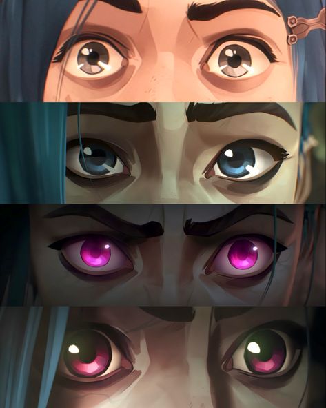 Get Jinxed Art, Powder Arcane Reference, Arcane Artstyle Study, Arcane Art Study, Arcane Style Study, Arcane Oc Art, Arcane Art Style Tutorial, Jinx Eyes, Arcane Art Style Study