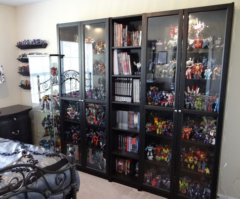 Book Storage Ikea, Ikea Display, Toy Collection Display, Comic Room, Comic Book Storage, Geek Room, Nerd Room, Storage Ikea, Lego Display